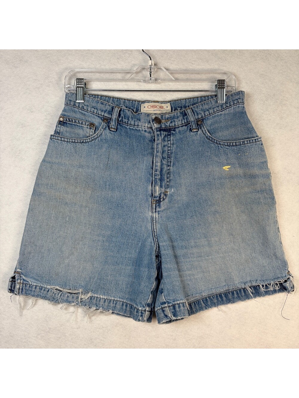 Cherokee Light Wash Denim Jean Distressed Shorts 12
